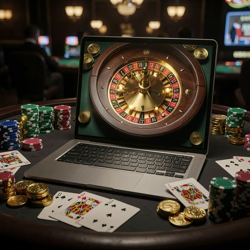 Una mujer glamurosa con un elegante vestido rojo extendiendo la mano hacia fichas y monedas de casino flotantes, simbolizando grandes ganancias y emoción en el casino en línea WOWMEX en México WOWMEX – Descubre la emocionante acción de la ruleta en vivo para los jugadores mexicanos